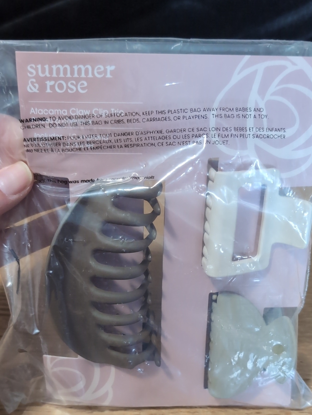 summer & rose Brown and Cream Hair Clip Set